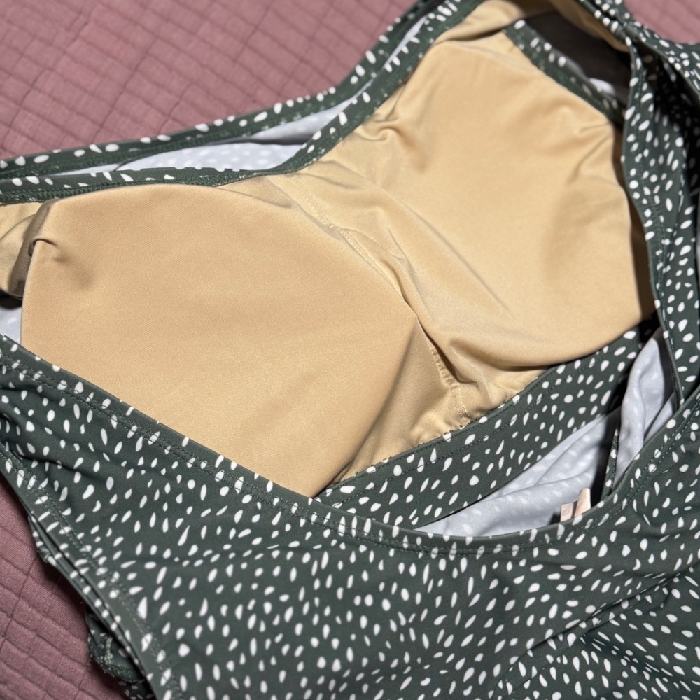 Women’s Honey Mark Sage Swim Romper, Size M - Picture 6 of 7